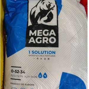 MEGA AGRO  0-52-34 MKP（磷酸二氢钾）1 Solution Water Soluble Fertilizer  MONOPOTASSIUM PHOSPHATE P2O5 52.0% K2O 34.0%