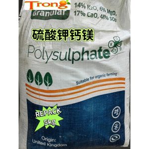 5kg Polysulphate 硫酸钾钙镁 14% K₂O（钾）、6% MgO（镁）、17% CaO（钙）, 48% SO₃（硫）